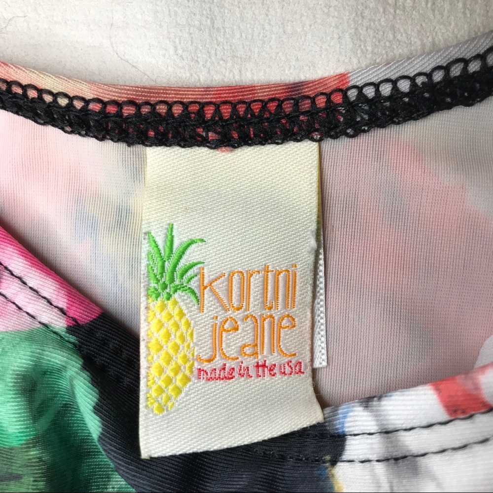 Kortni Jeane Swim Top Floral Poppies XS RARE - Picture 5 of 8